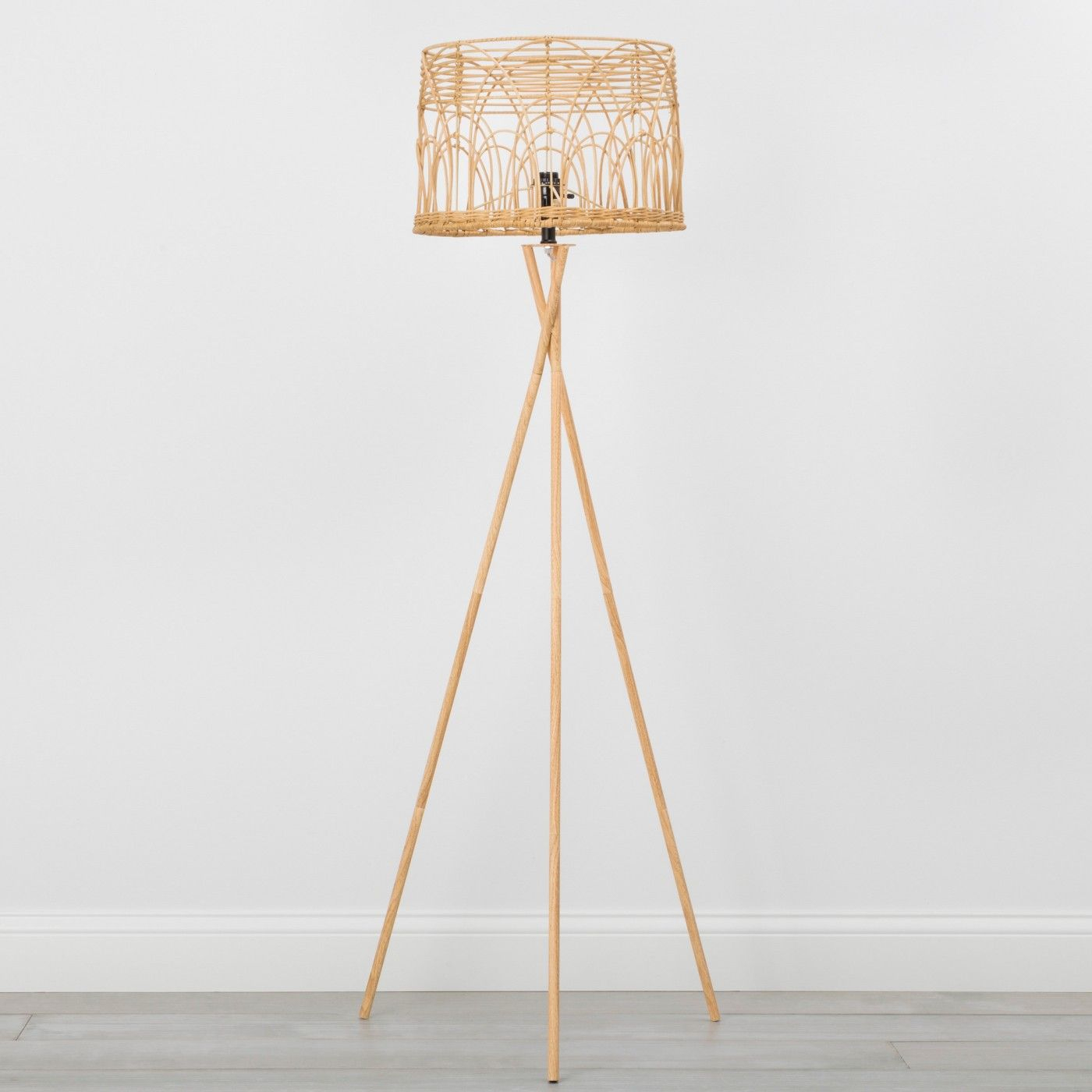 Rattan Tripod Floor Lamp Natural Opalhouse Image 1 Of 4 with sizing 1400 X 1400