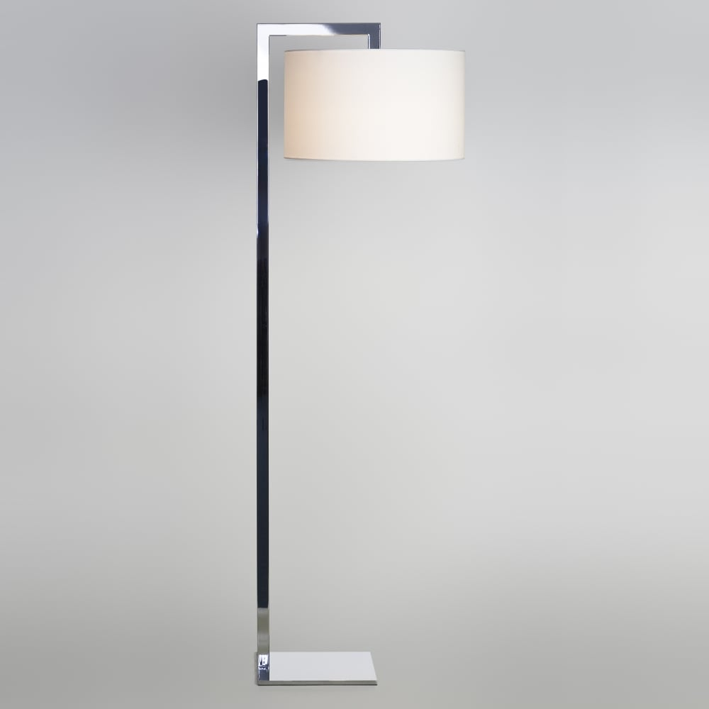 Ravello Contemporary Chrome Floor Lamp With White Shade in size 1000 X 1000