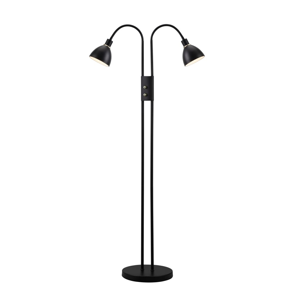 Ray Dual Head Contemporary Black Floor Lamp Dimmable regarding dimensions 1000 X 1000