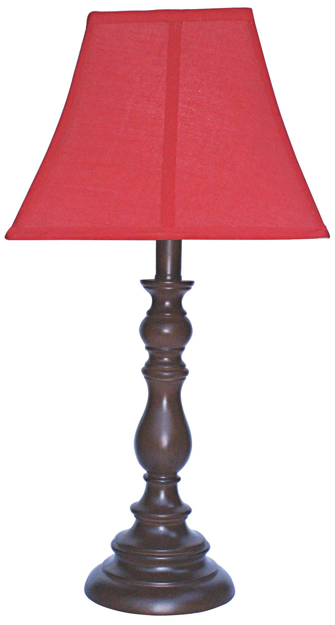 Red Shade With Brown Candlestick Base Table Lamp For throughout dimensions 1073 X 2000