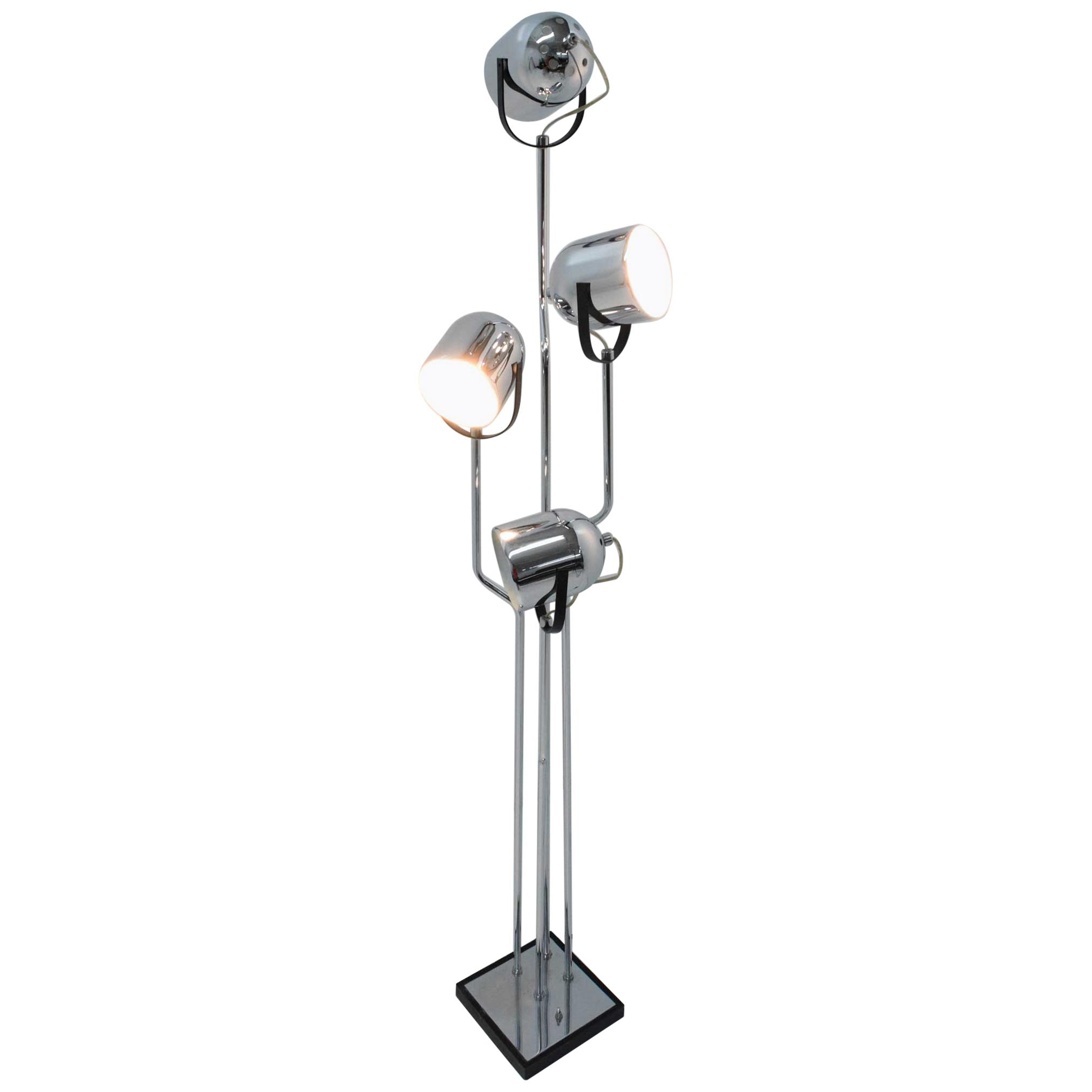 Reggiani 4 Head Chrome And Black Floor Lamp in dimensions 2024 X 2024