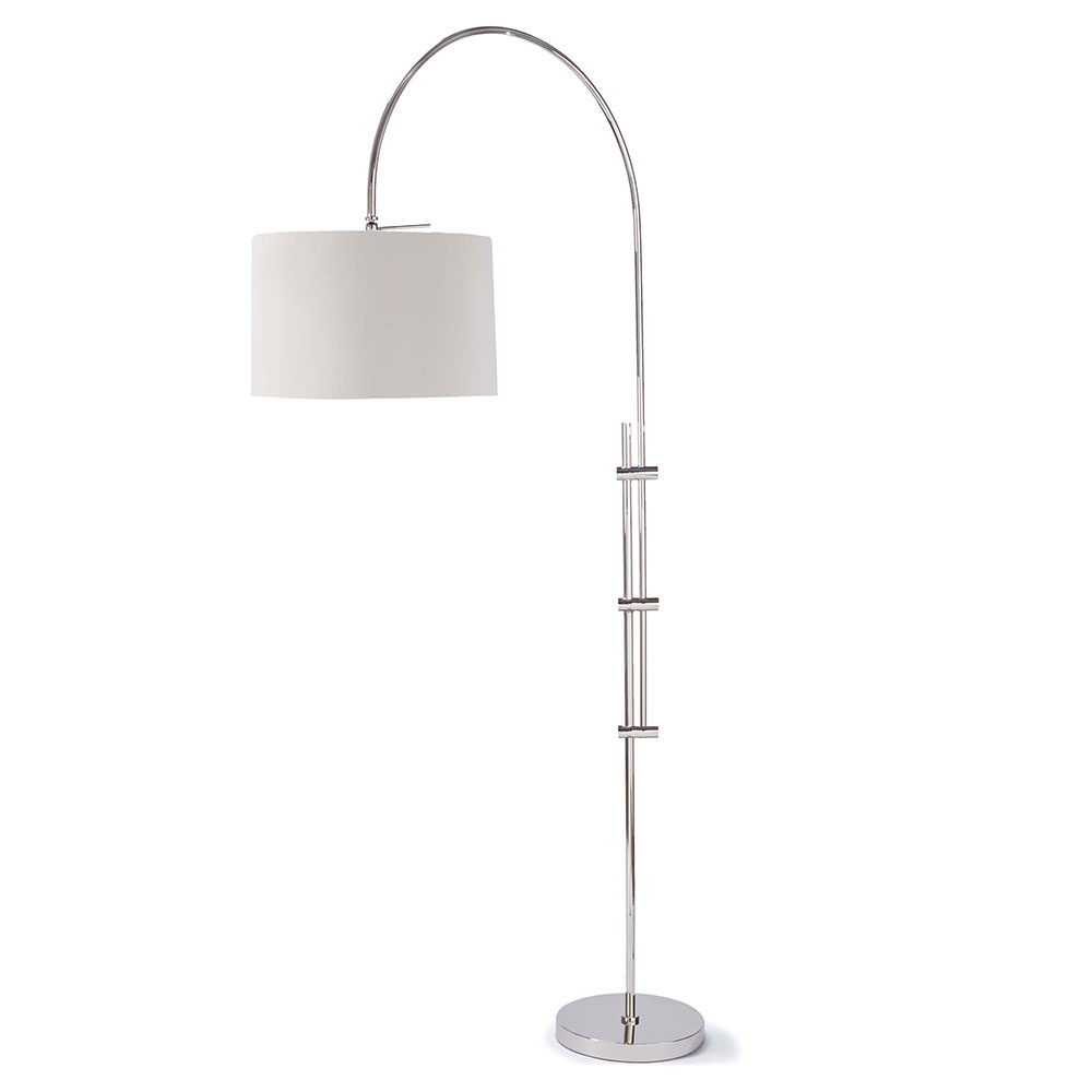 Regina Andrew Lighting Arc Floor Lamp With Fabric Shade Polished Nickel with regard to dimensions 1000 X 1000