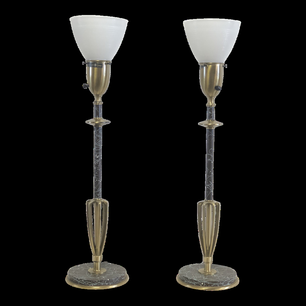 Rembrandt Art Deco Style Brass Torchiere Table Lamps A Pair Mimo with regard to measurements 1000 X 1000