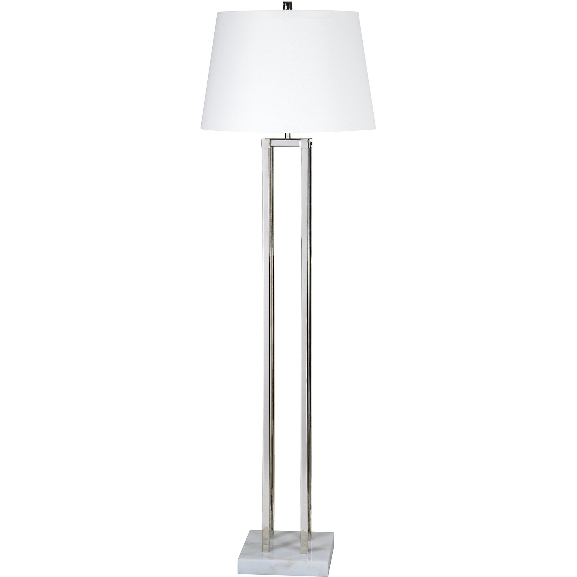 Renwil Ludwig Polished Nickel Iron And White Marble Floor Lamp throughout dimensions 2000 X 2000