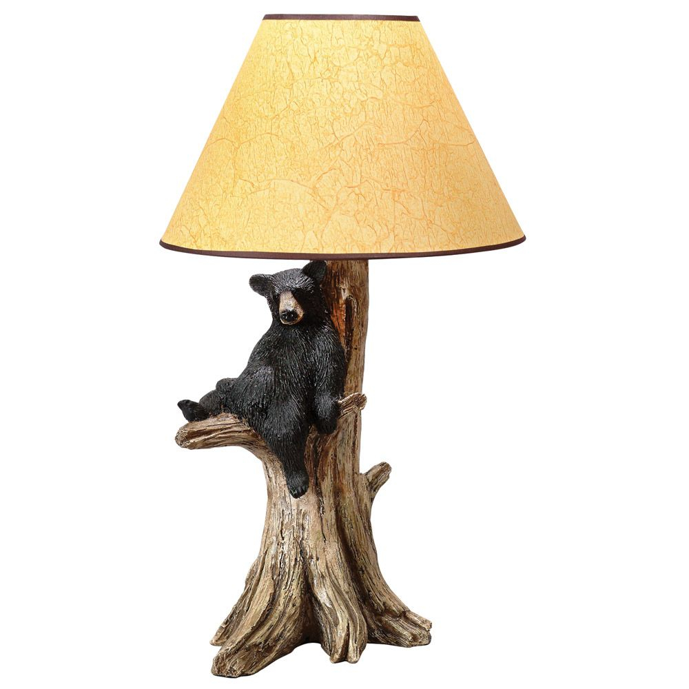 Resting Black Bear Table Lamp Black Bear Decor Black pertaining to measurements 1000 X 1000