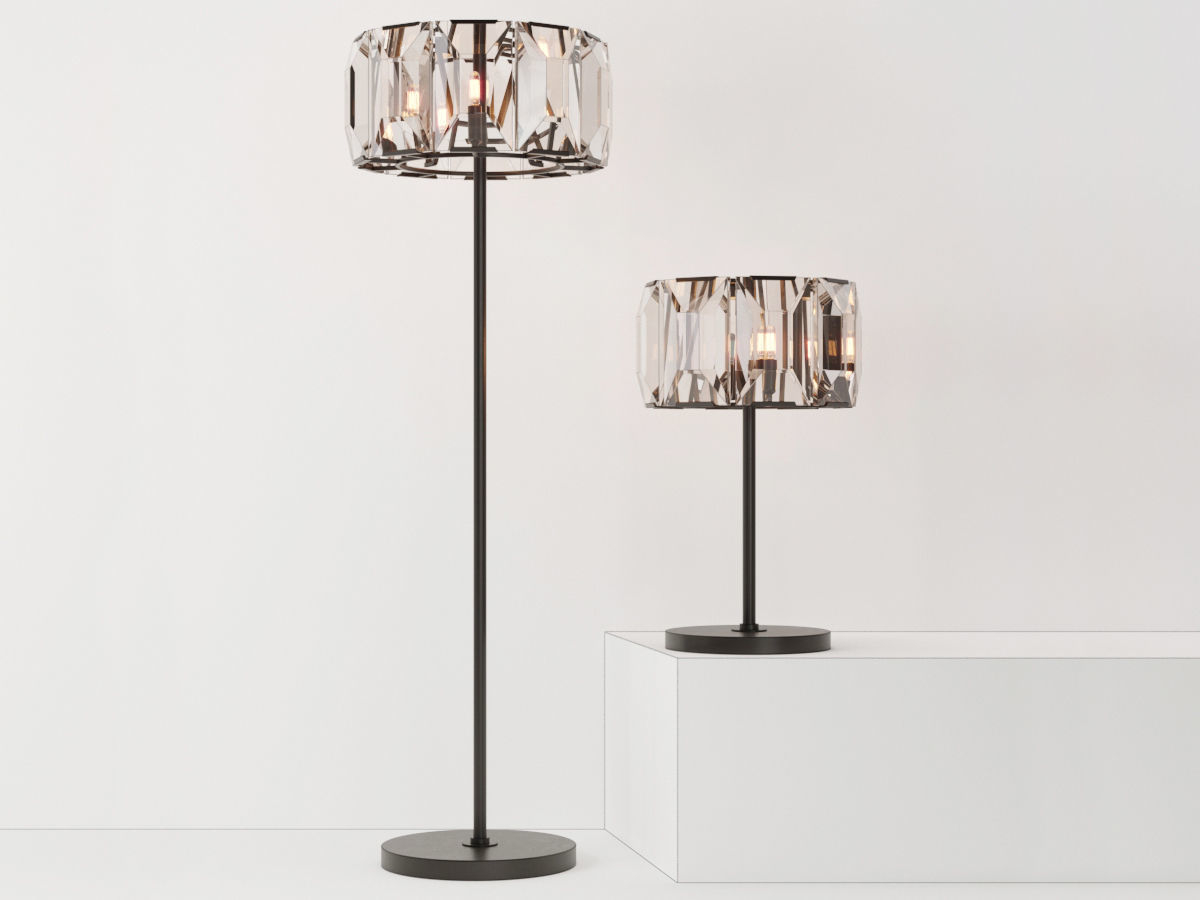 Restoration Hardware Harlow Crystal Table Lamp Floor Lamp 3d Model within proportions 1200 X 900