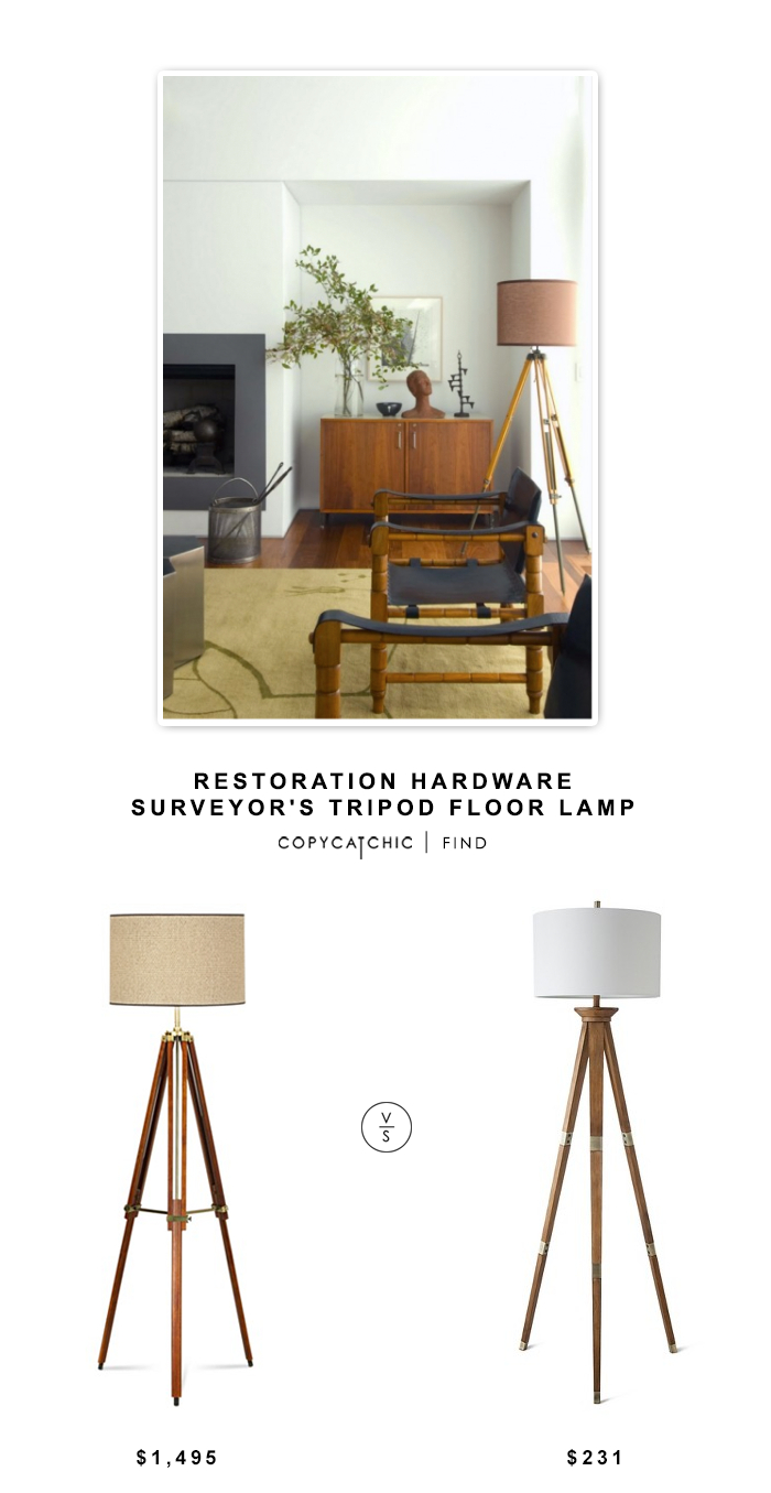 Restoration Hardware Surveyors Tripod Floor Lamp within measurements 700 X 1355