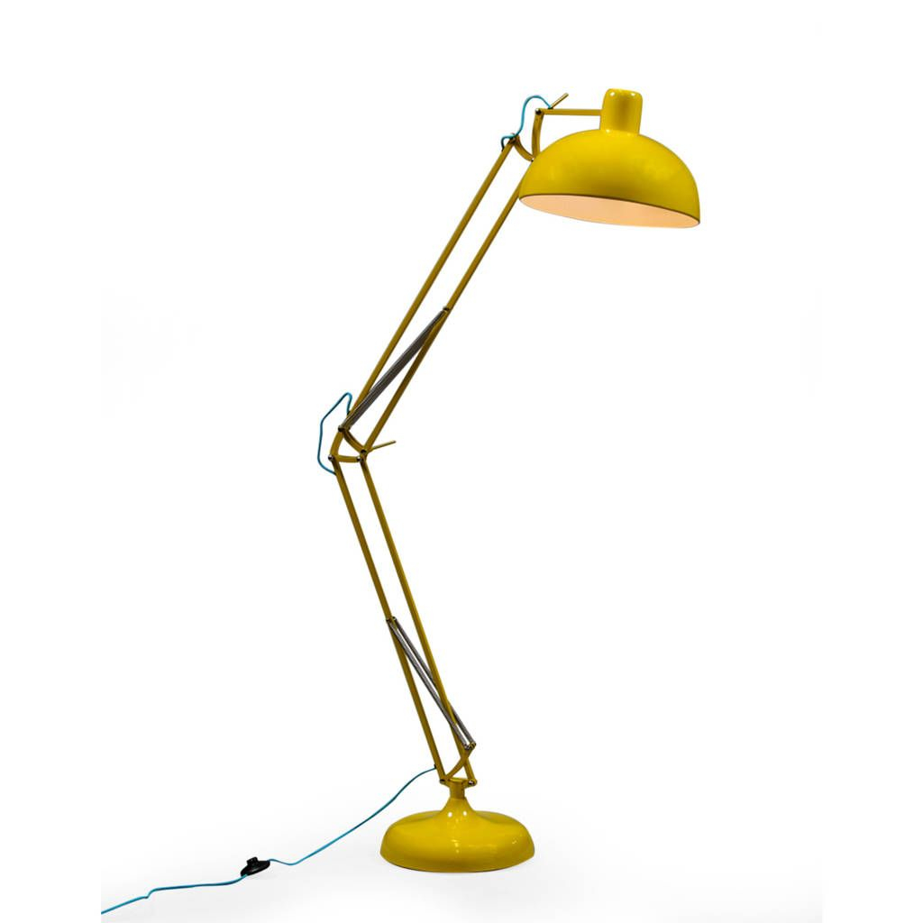 Retro Yellow Oversized Angle Floor Lamp for proportions 1024 X 1024