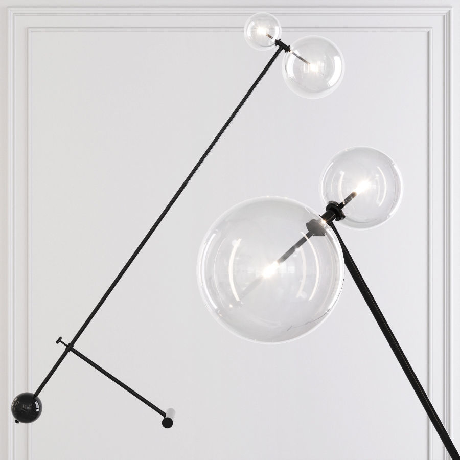 Rh Glass Globe Mobile Boom Floor Lamp Black 3d Model within measurements 900 X 900