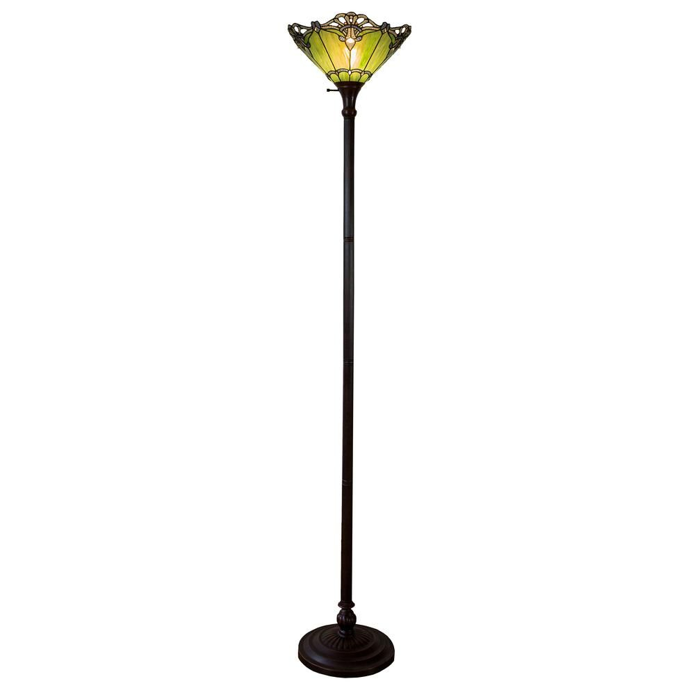 River Of Goods 70 In Green Jewel Floor Lamp With Stained for sizing 1000 X 1000