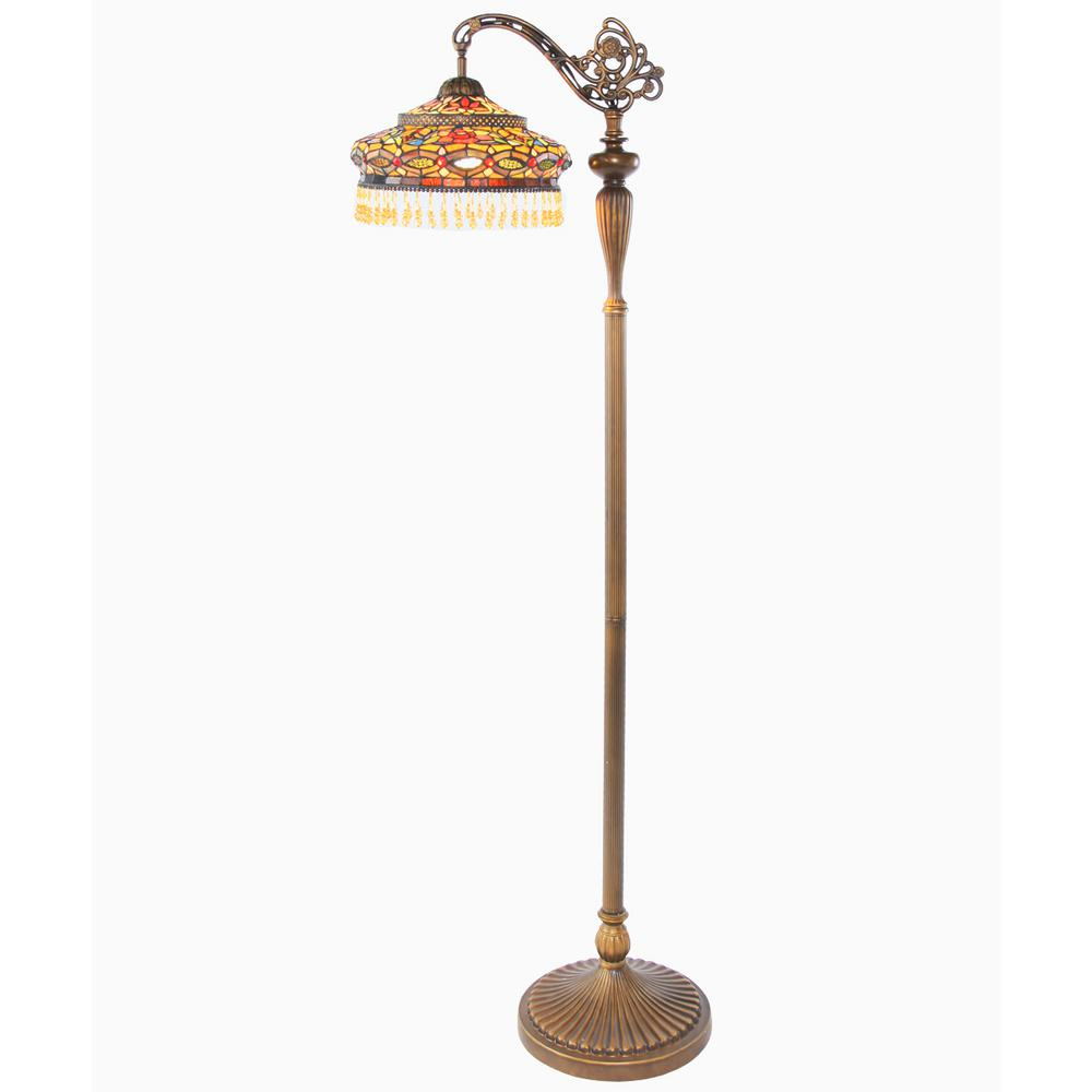 River Of Goods Parisian Beaded 60 In Multicolored Stained Glass Side Arm Floor Lamp regarding proportions 1000 X 1000
