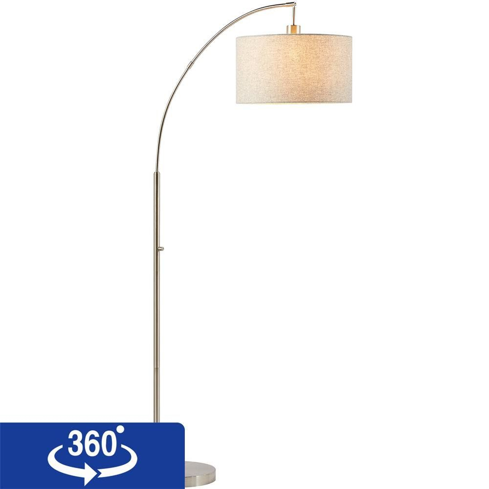 Rivet Steel Arc Floor Lamp 69 H With Bulb Fabric Shade with regard to size 1000 X 1000