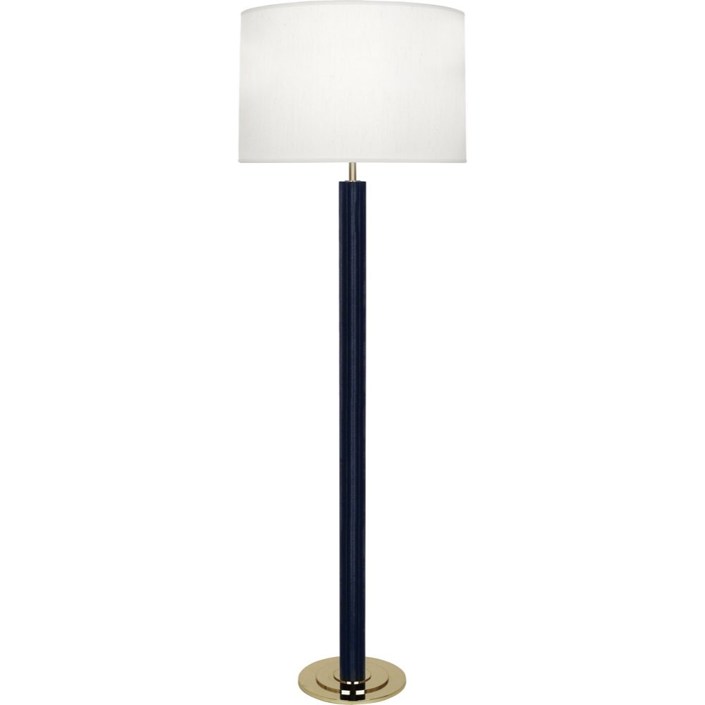 Robert Abbey Anna Floor Lamp In Faux Navy Snakeskin Wrapped Column With Polished Brass Finished Accents N893 regarding proportions 1000 X 1000