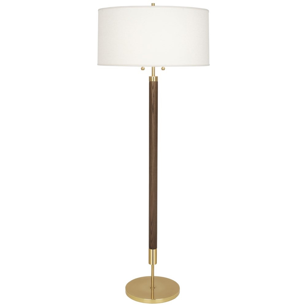 Robert Abbey Dexter Floor Lamp In Modern Brass Finish With Walnut Finished Wood Column 206 for dimensions 1000 X 1000