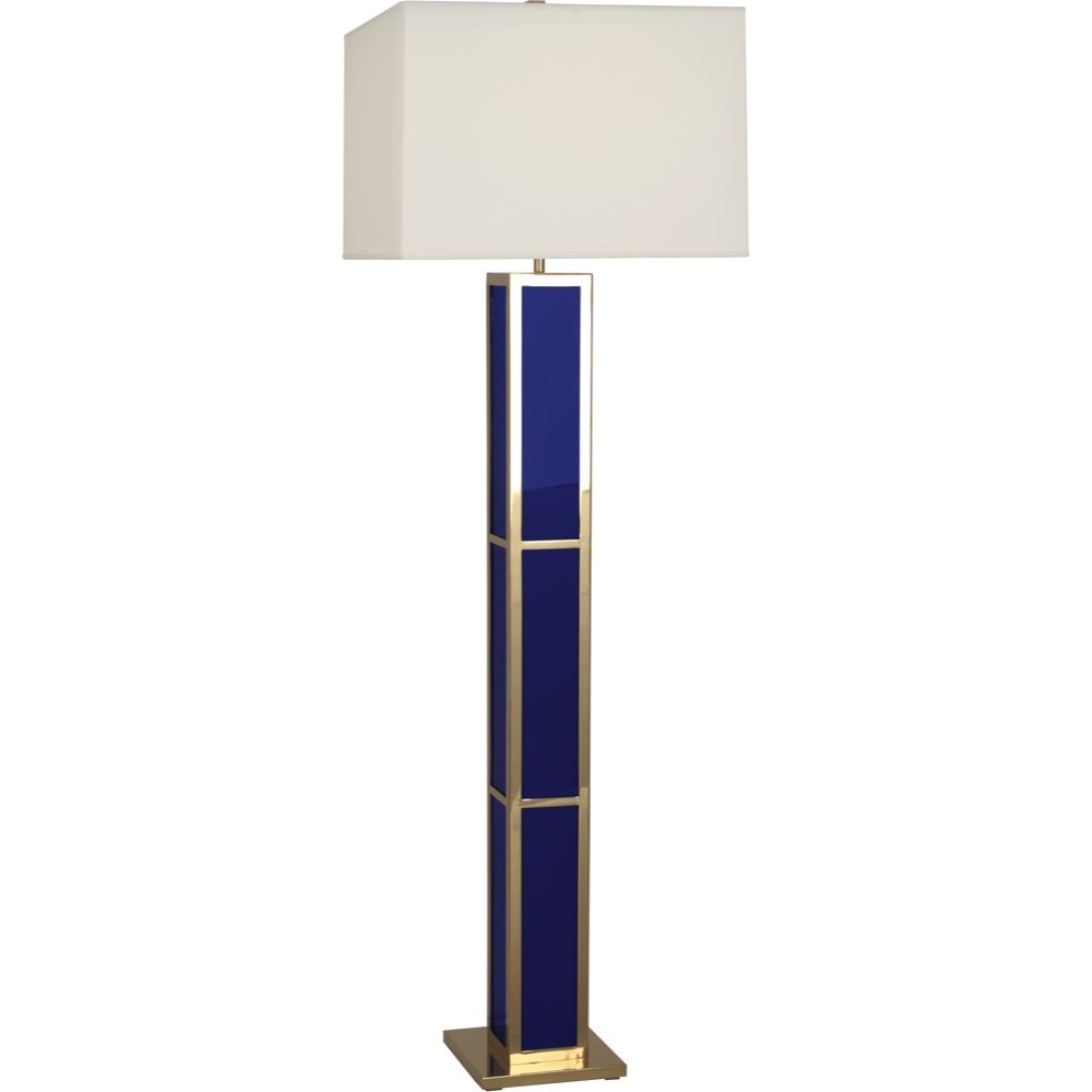 Robert Abbey Jonathan Adler Barcelona Floor Lamp In Polished Brass Finish With Royal Blue Opaque Acrylic Panels Rb842 intended for proportions 1000 X 1000