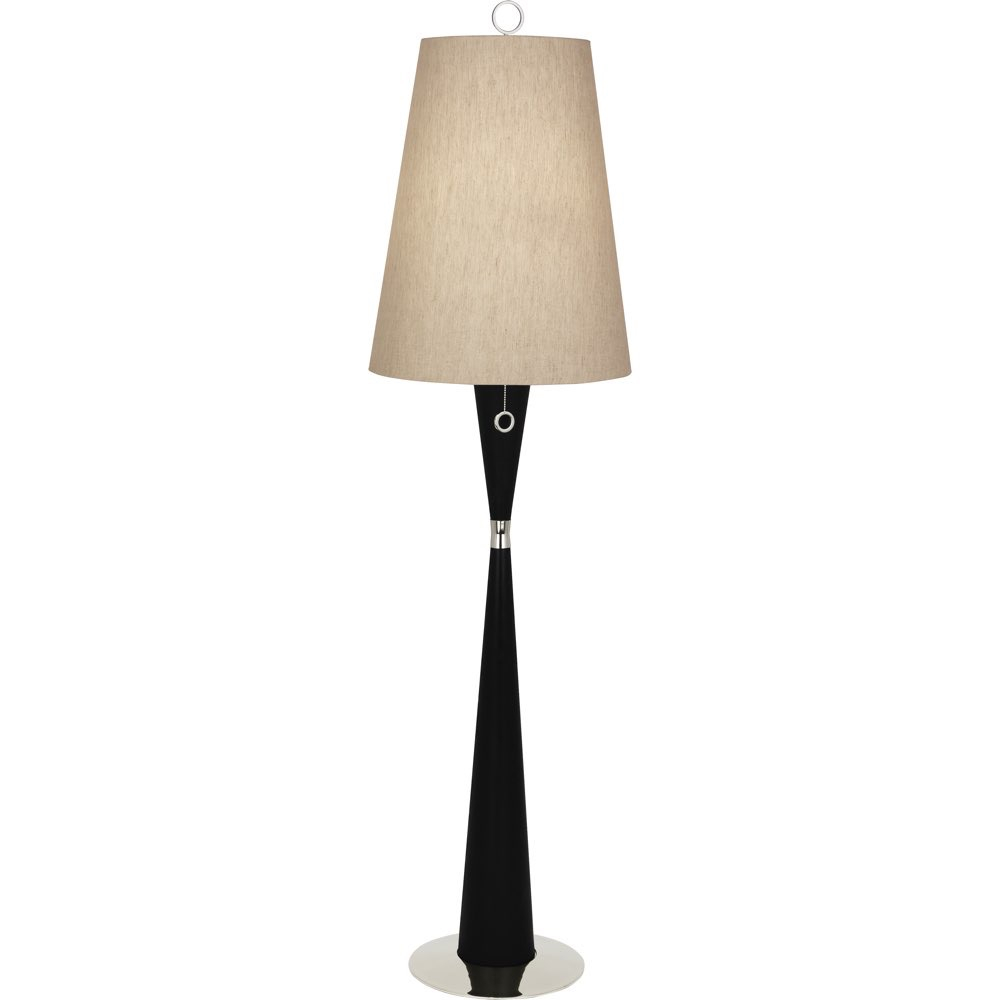 Robert Abbey Jonathan Adler Ventana Floor Lamp In Ebony Finished Wood With Polished Nickel Finished Accents Pn774 inside proportions 1000 X 1000