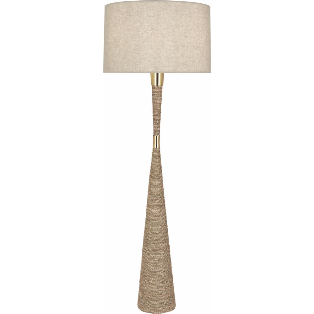 Robert Abbey Laguna Floor Lamp In Wrapped Sea Grass And Modern Brass 482x intended for dimensions 1000 X 1000