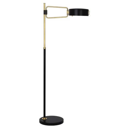 Robert Abbey Simon Floor Lamp In Satin Black Finish With Modern Brass Accents 1599 within sizing 1000 X 1000