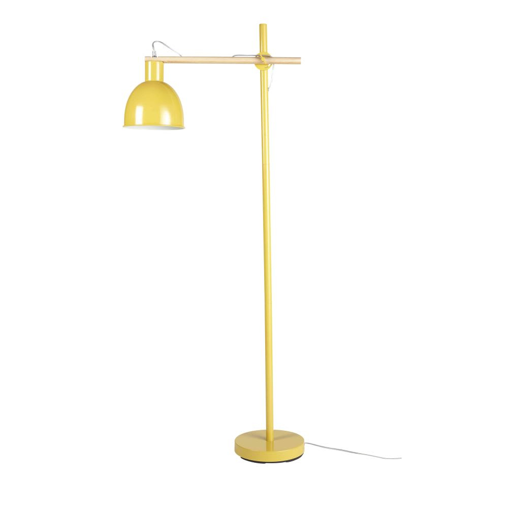 Rubber Wood And Yellow Metal Floor Lamp with sizing 1000 X 1000