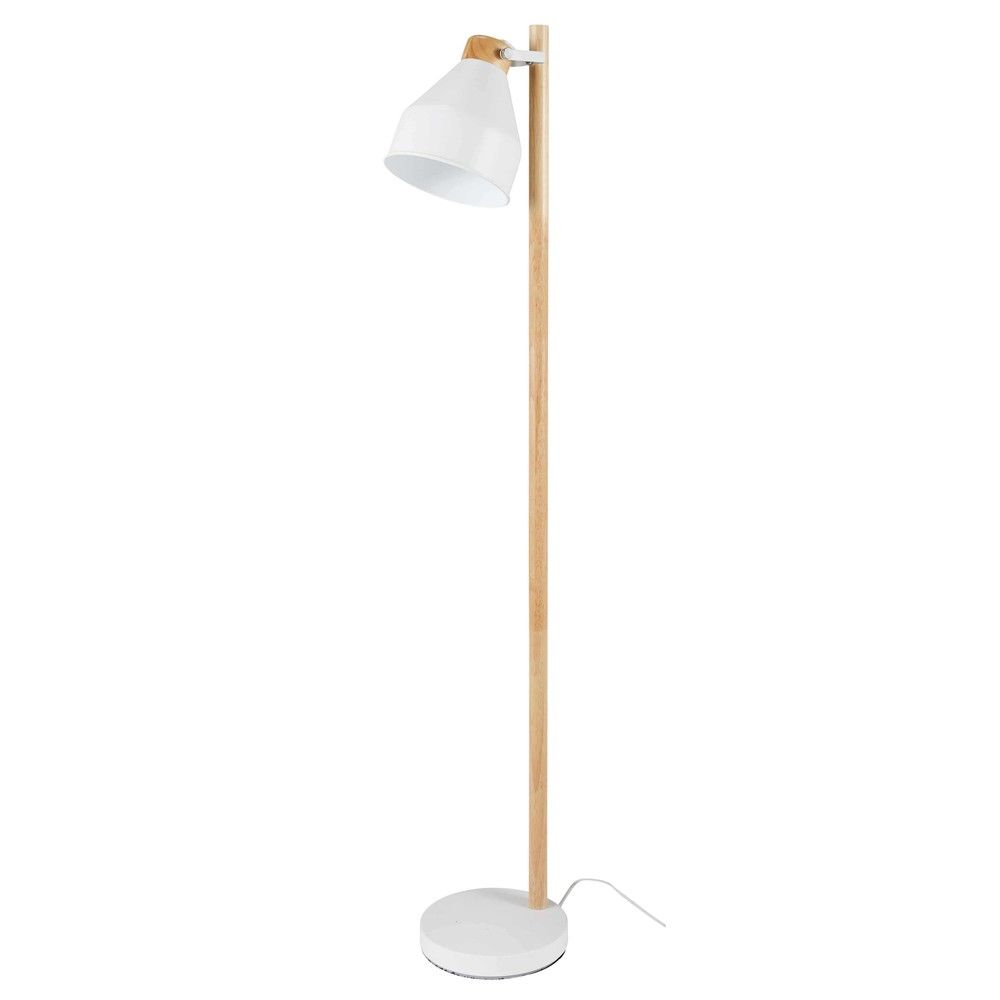 Rubberwood And White Metal Floor Lamp Trending Junior in dimensions 1000 X 1000