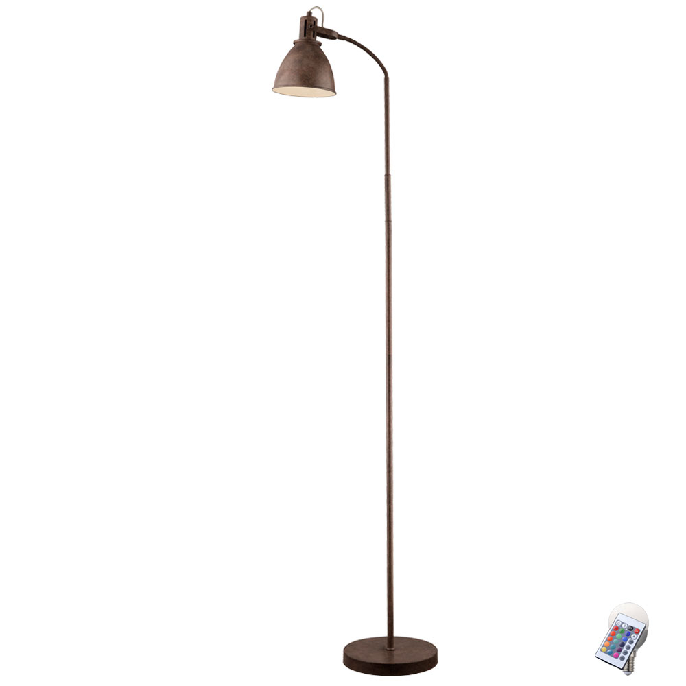 Rust Colored Rgb Led Floor Lamp With Movable Spot Giorgio in dimensions 1000 X 1000