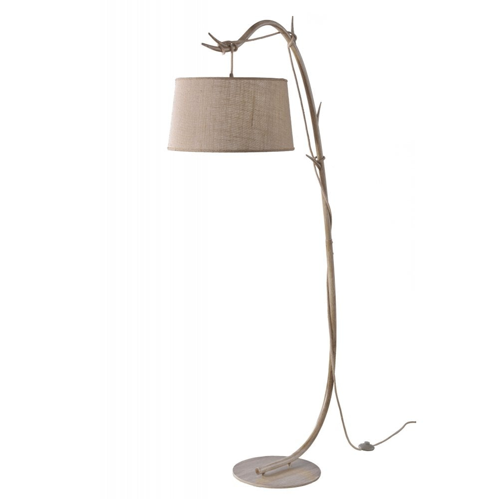 Rustic Branch Floor Lamp With Linen Shade Lighting Company pertaining to dimensions 1000 X 1000