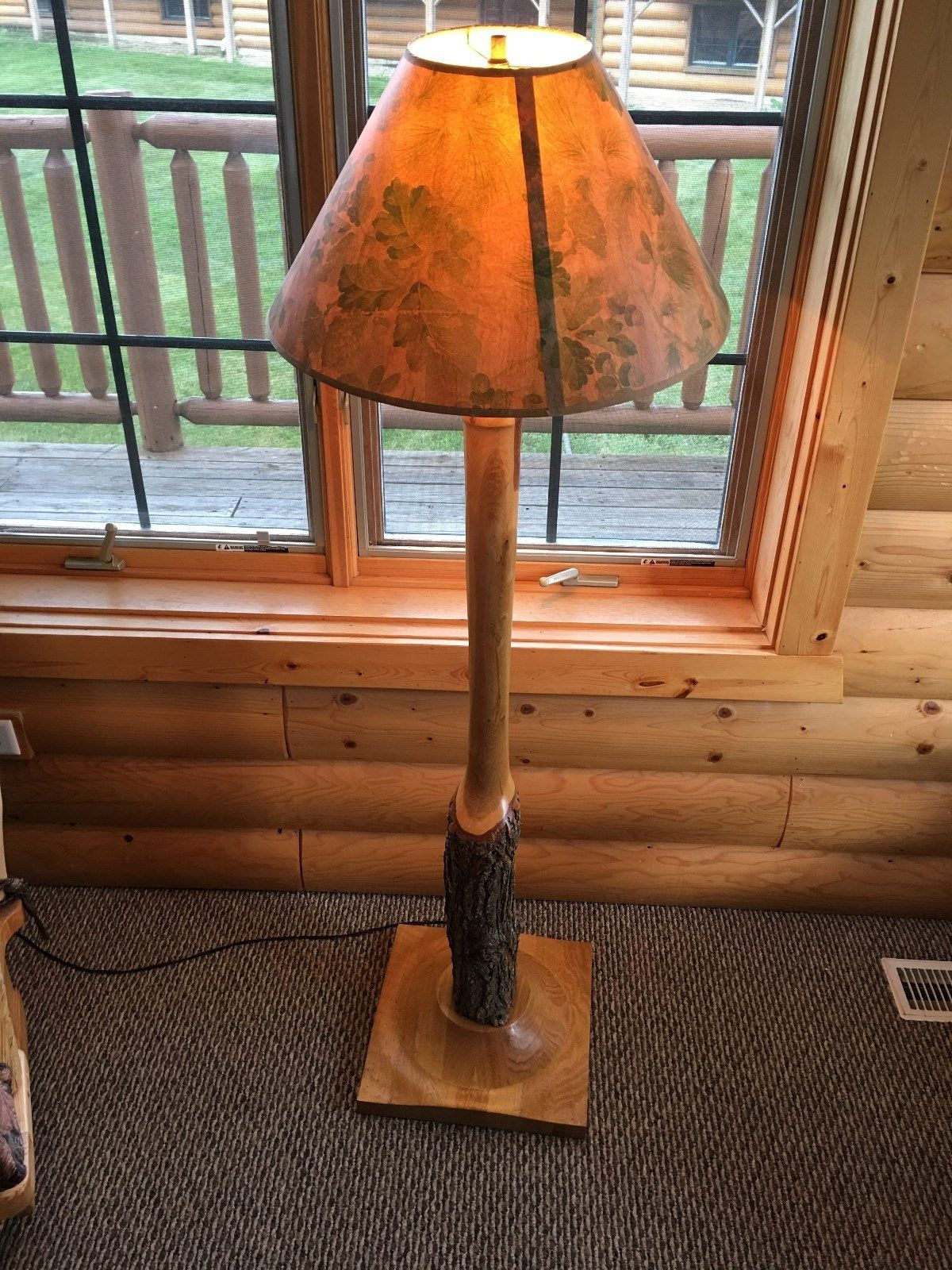 Rustic Cabin Floor Lamp Oak Log Cabin Country Living Lodge with regard to proportions 1200 X 1600