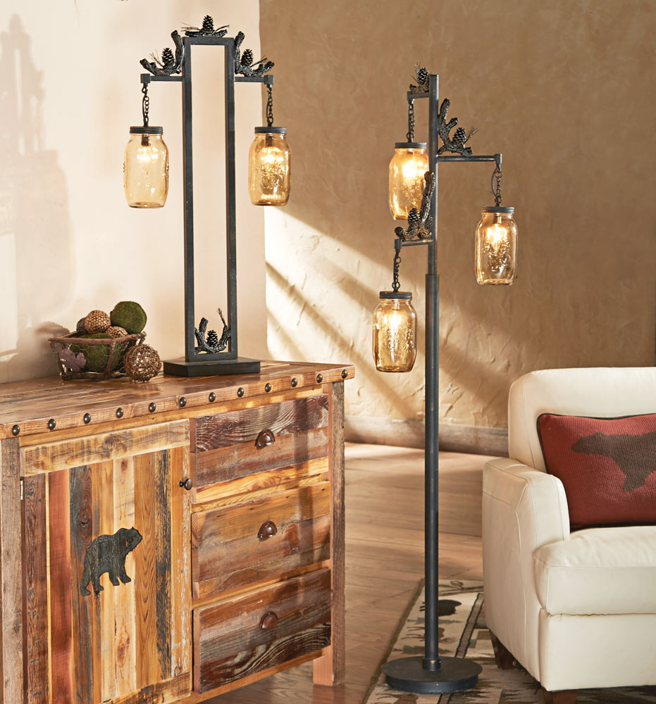 Rustic Floor Lamp With Table Stealthhog regarding size 931 X 1000