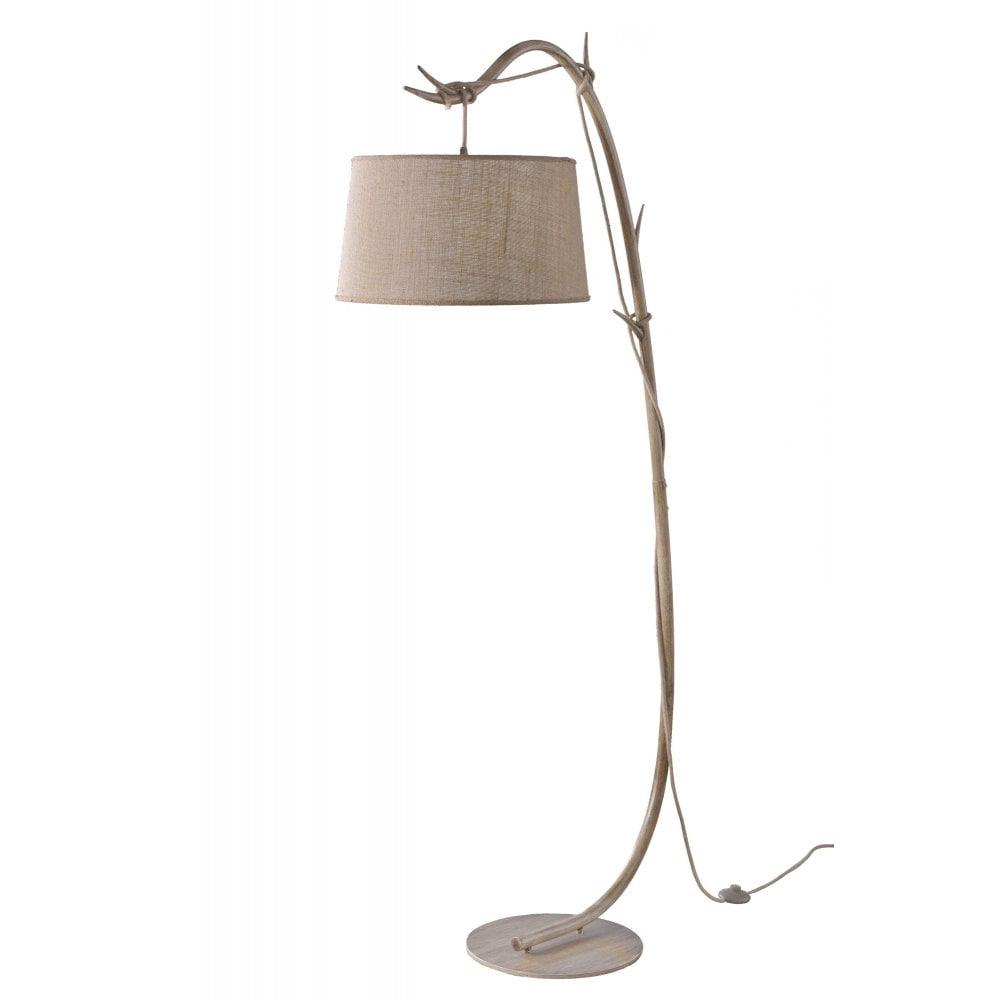 Sabina Branch Design Floor Lamp With Linen Shade within sizing 1000 X 1000