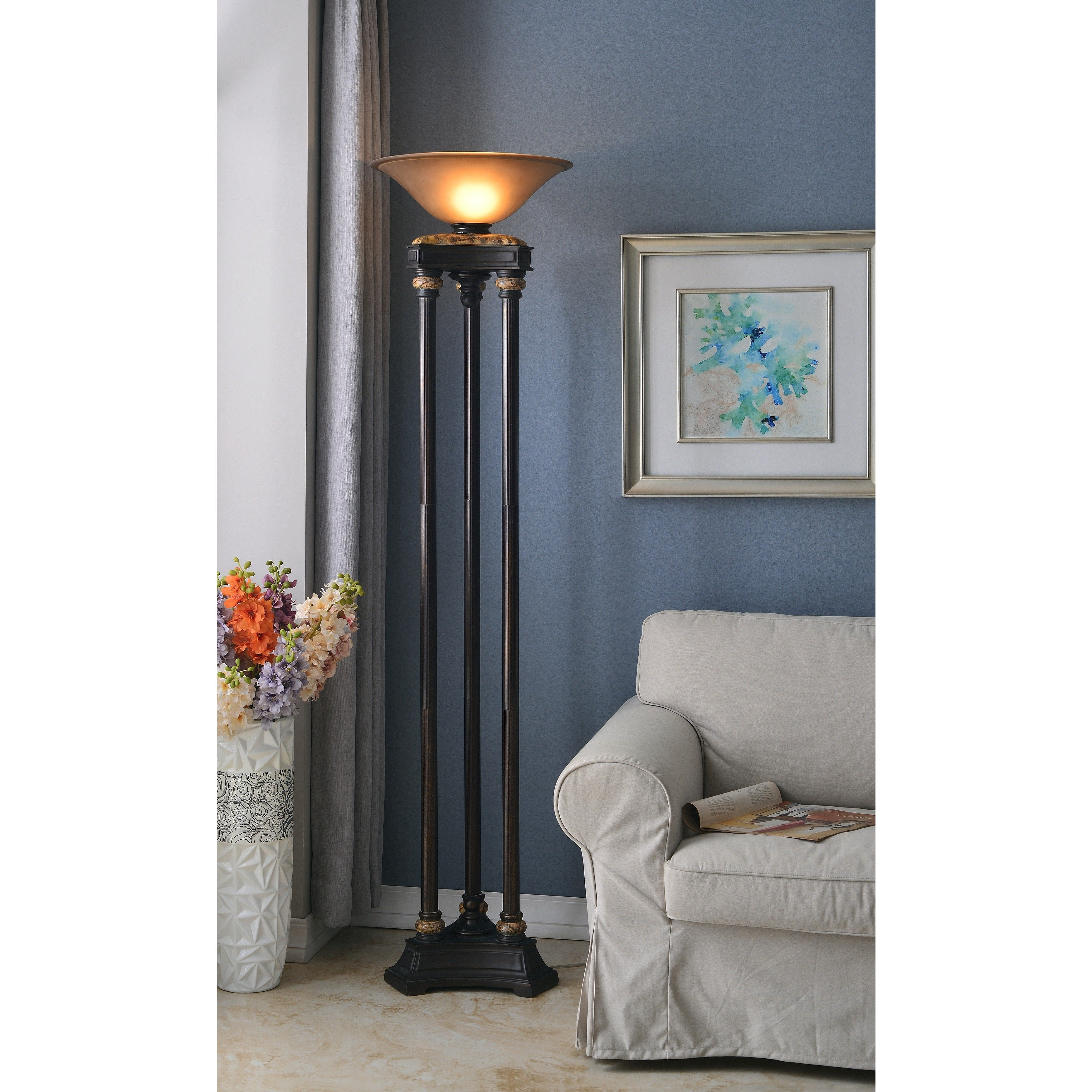 Sabine Oil Rubbed Bronze 72 Inch 3 Pole Torchiere regarding sizing 3500 X 3500