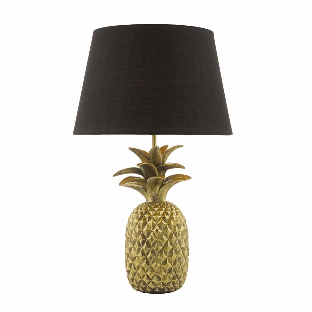 Safa Gold Pineapple Table Lamp With Black Shade within sizing 1000 X 1000
