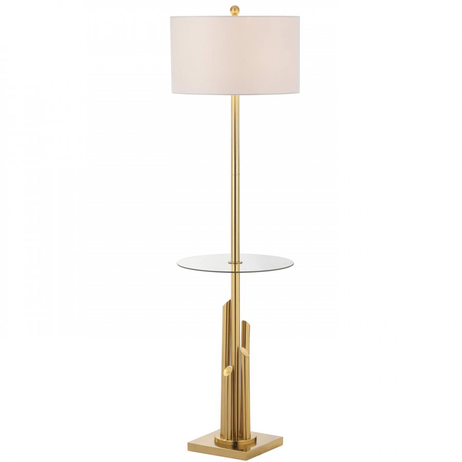 Safavieh Ambrosio 61 Inch H Floor Lamp Side Table Brassgold with regard to dimensions 900 X 900