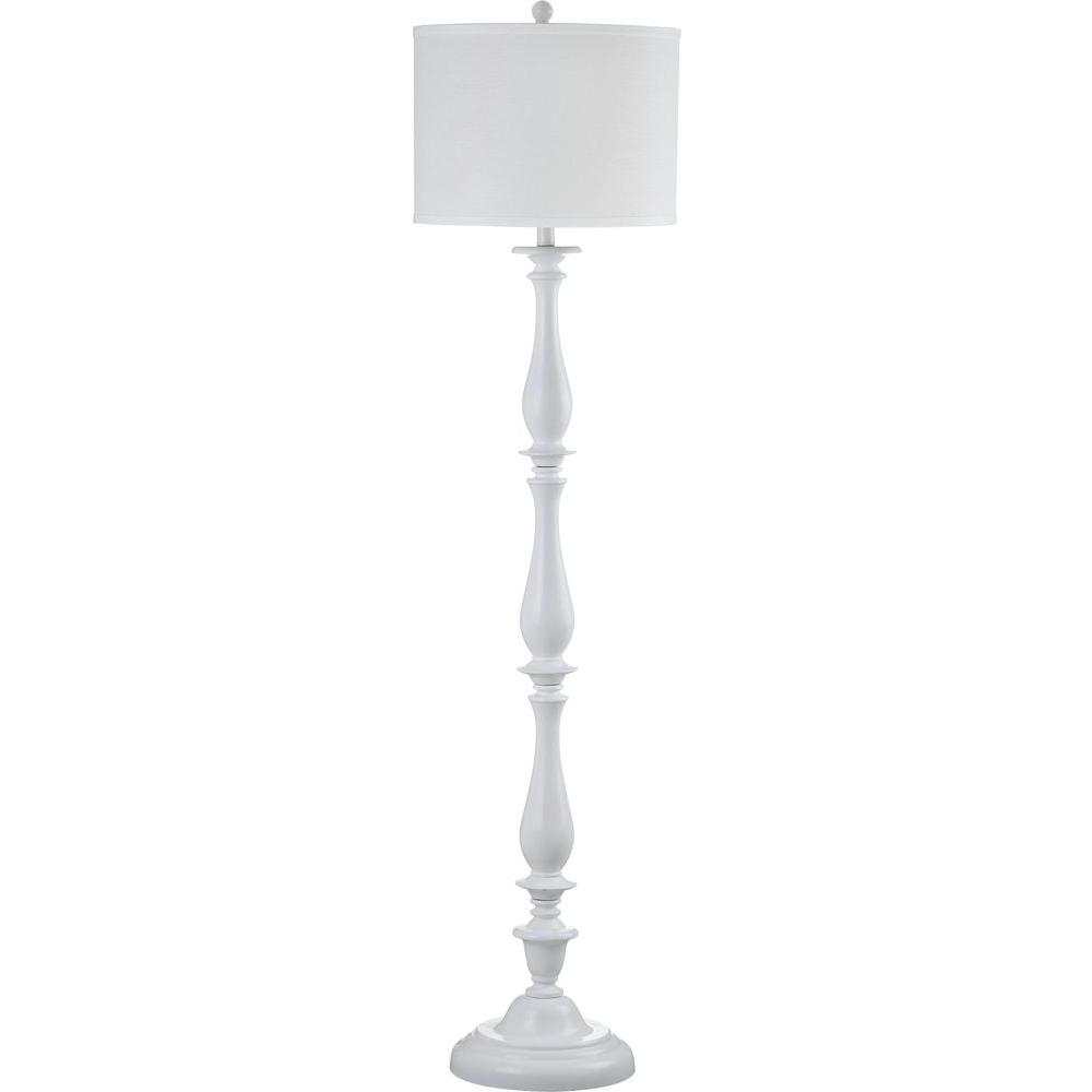 Safavieh Bessie Candlestick 62 In White Floor Lamp With White Shade for measurements 1000 X 1000