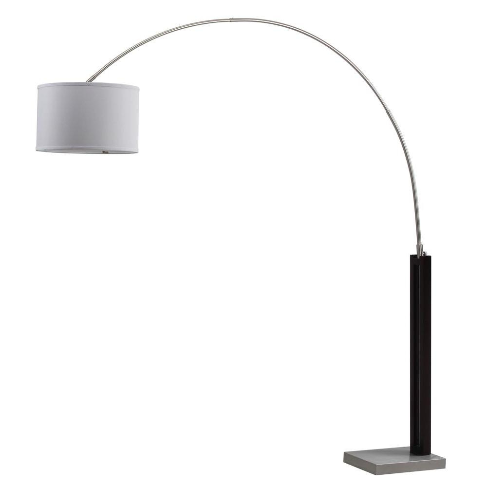 Safavieh Cosmos 83 In Blacknickel Arc Floor Lamp With Off White Shade inside dimensions 1000 X 1000