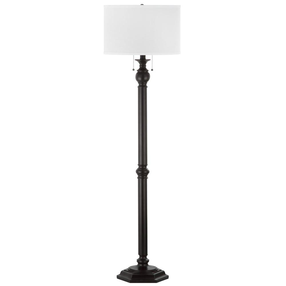 Safavieh Jessie 5875 In Oil Rubbed Bronze Floor Lamp With White Shade for dimensions 1000 X 1000
