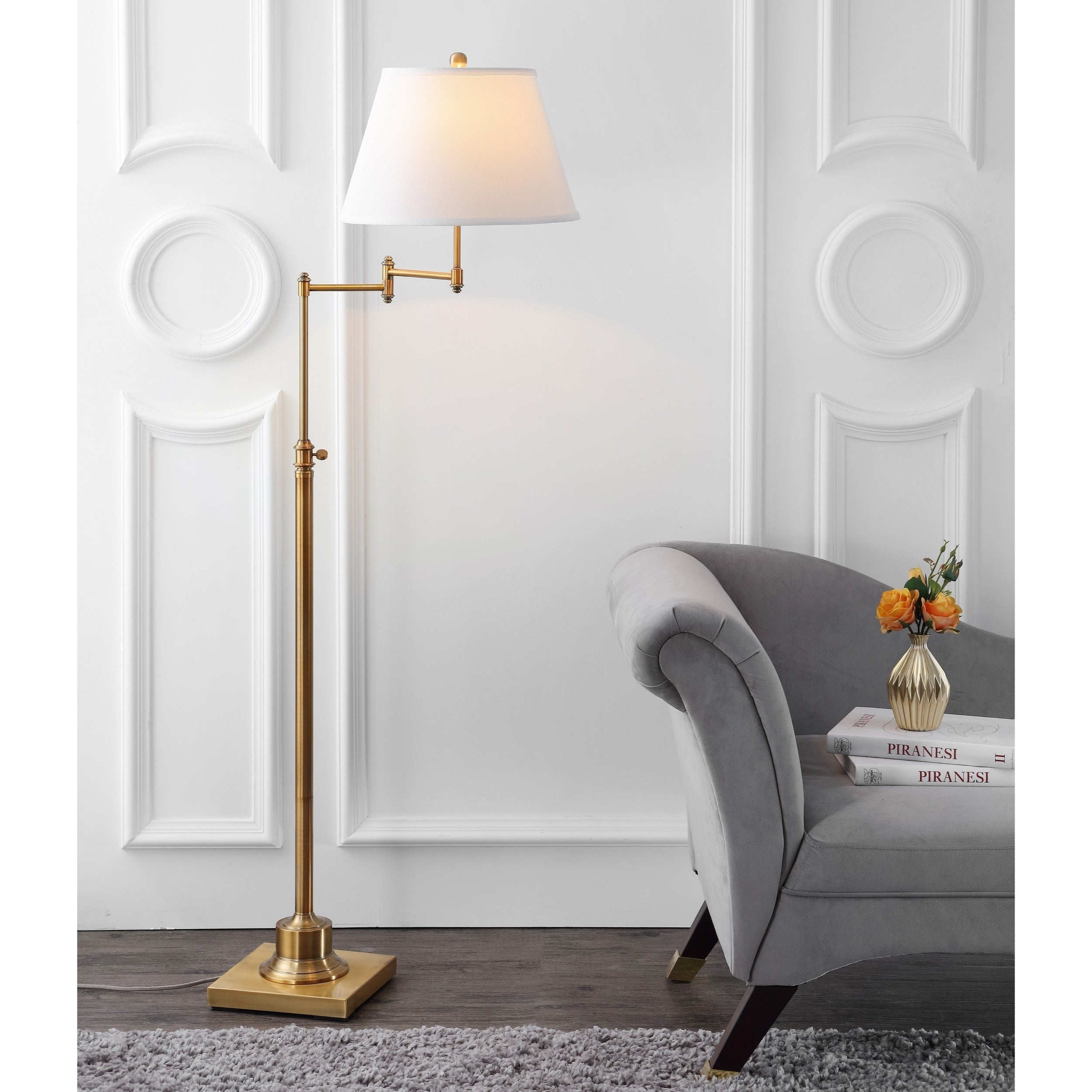 Safavieh Lighting 60 Inch Ingram Swivel Gold Floor Lamp regarding proportions 2500 X 2500