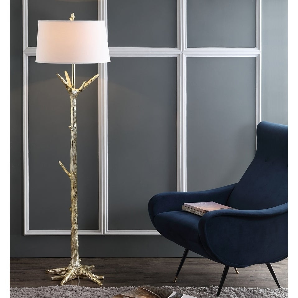 Safavieh Lighting 65 Inch Thornton Gold Led Floor Lamp throughout sizing 957 X 957