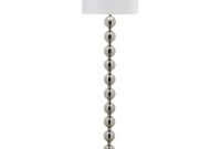 Safavieh Reflections Stacked Ball 585 In Nickel Floor Lamp With White Shade throughout size 1000 X 1000
