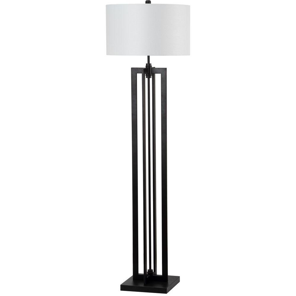 Safavieh Tanya Tower 585 In Black Floor Lamp With Off White Shade within size 1000 X 1000