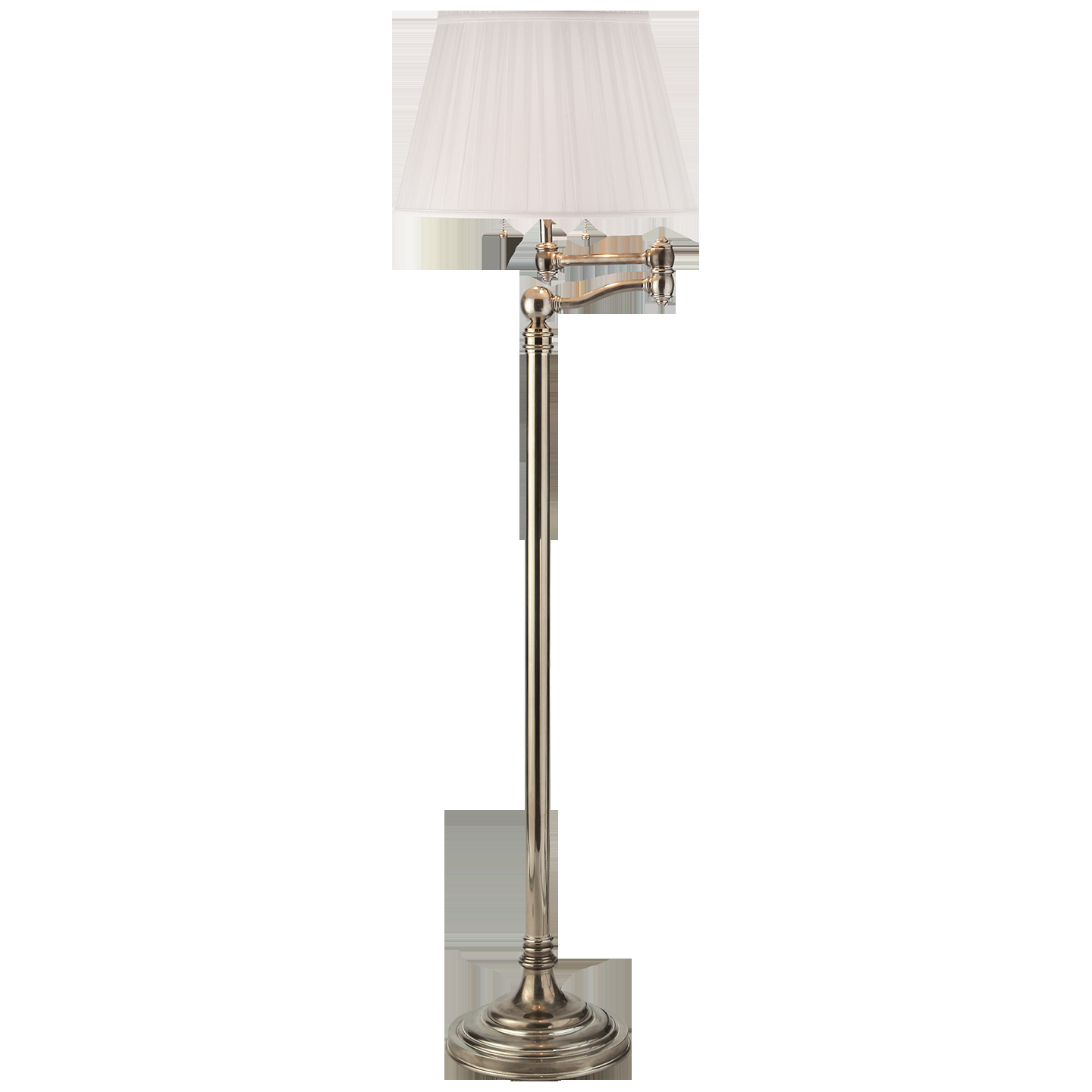 Sargent Swing Arm Floor Lamp In Butlers Silver With Silk for sizing 1440 X 1440