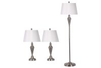 Satin Steel Set Of Two Table Lamps And 1 Floor Lamp regarding size 4000 X 2160