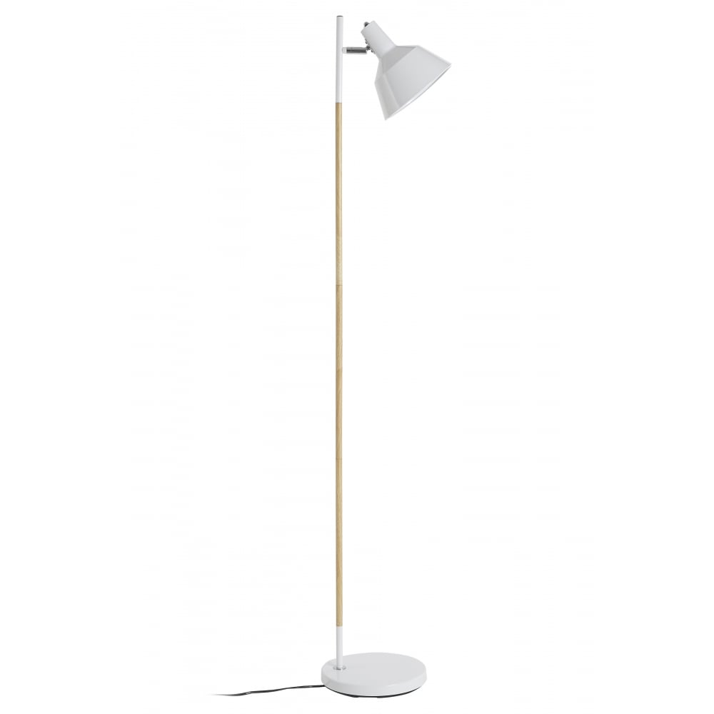 Scandi Style Wood And White Metal Floor Lamp for dimensions 1000 X 1000