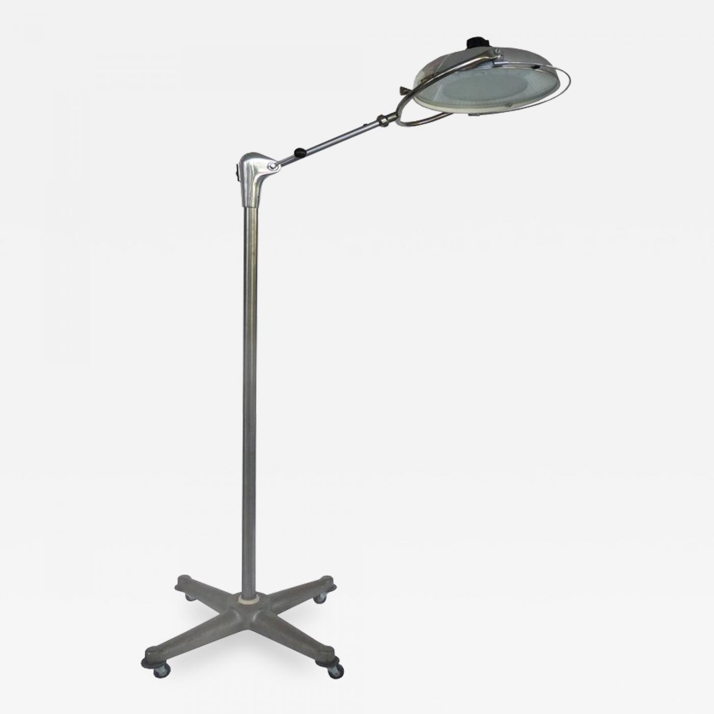 Scialytique Scialytique French Industrial Surgical Floor Lamp With Pivoting Adjustable Arm intended for proportions 1400 X 1400