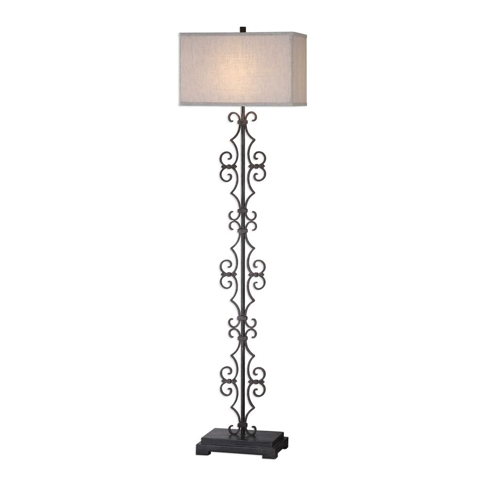 Scrolling Wrought Iron Figural Floor Lamp 68h Bronze Tuscan Scroll Sabine Sabina with dimensions 1000 X 1000