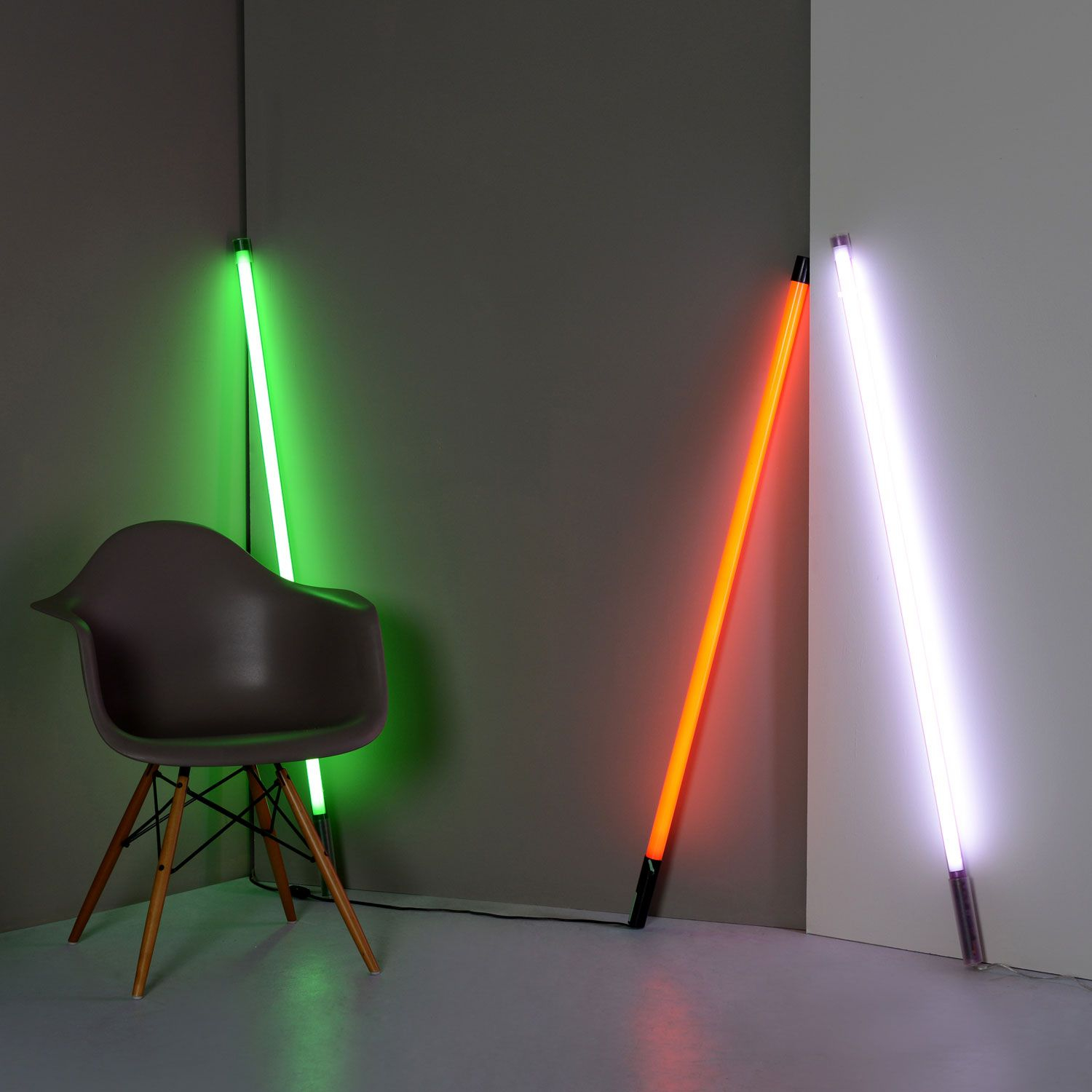 Seletti Coloured Fluorescent Tube Light Floor Lamps throughout dimensions 1500 X 1500