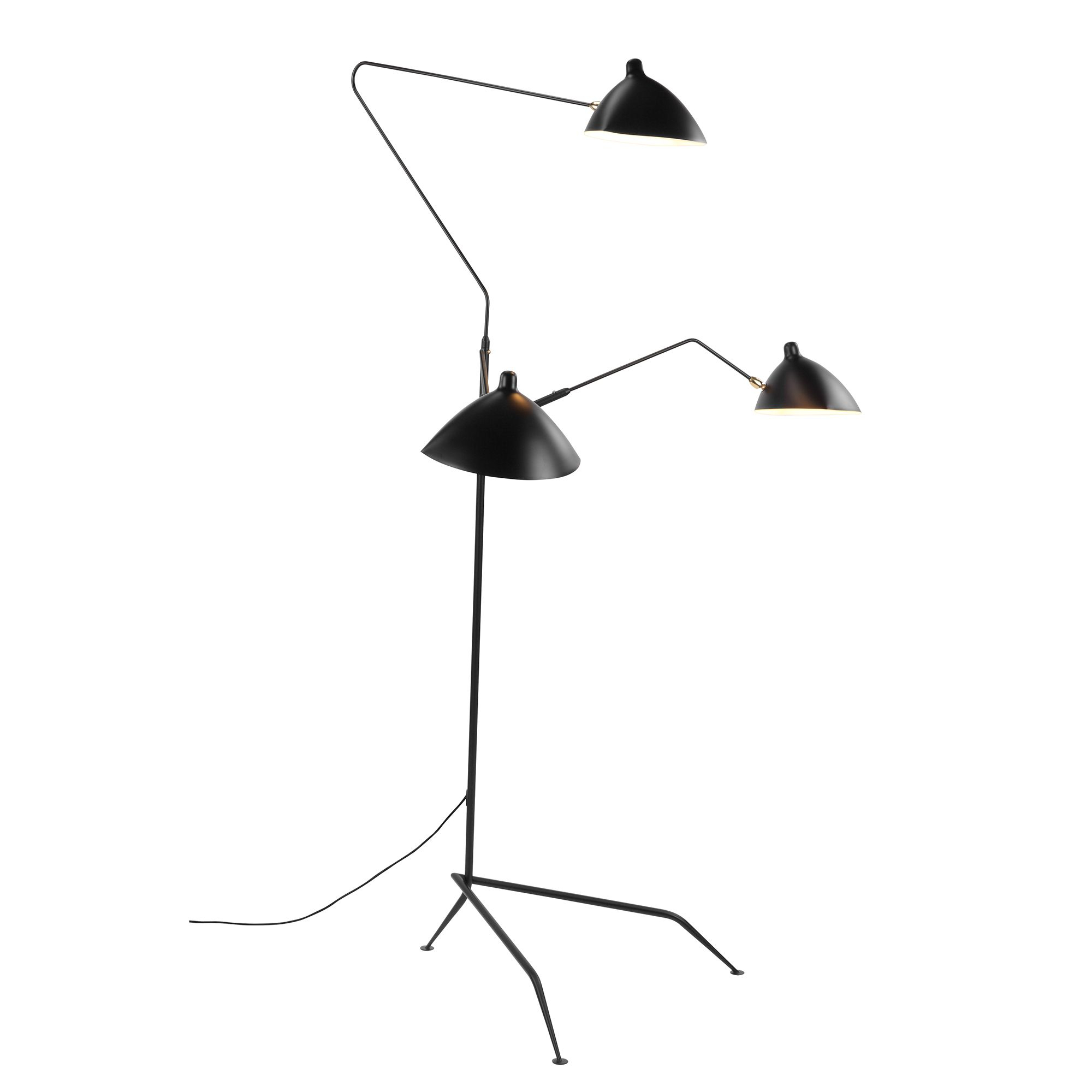 Serge Mouille Replica Mfl 3 Three Arm Floor Lamp Lamps In throughout proportions 2000 X 2000