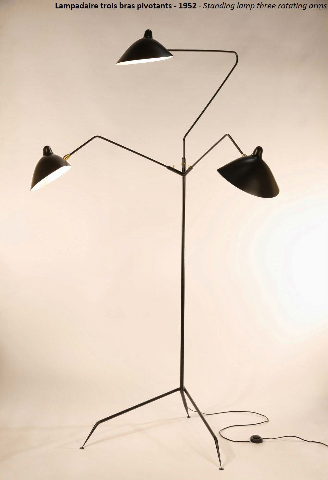 Serge Mouille Standing Floor Lamp 3 Arms regarding size 1366 X 2000