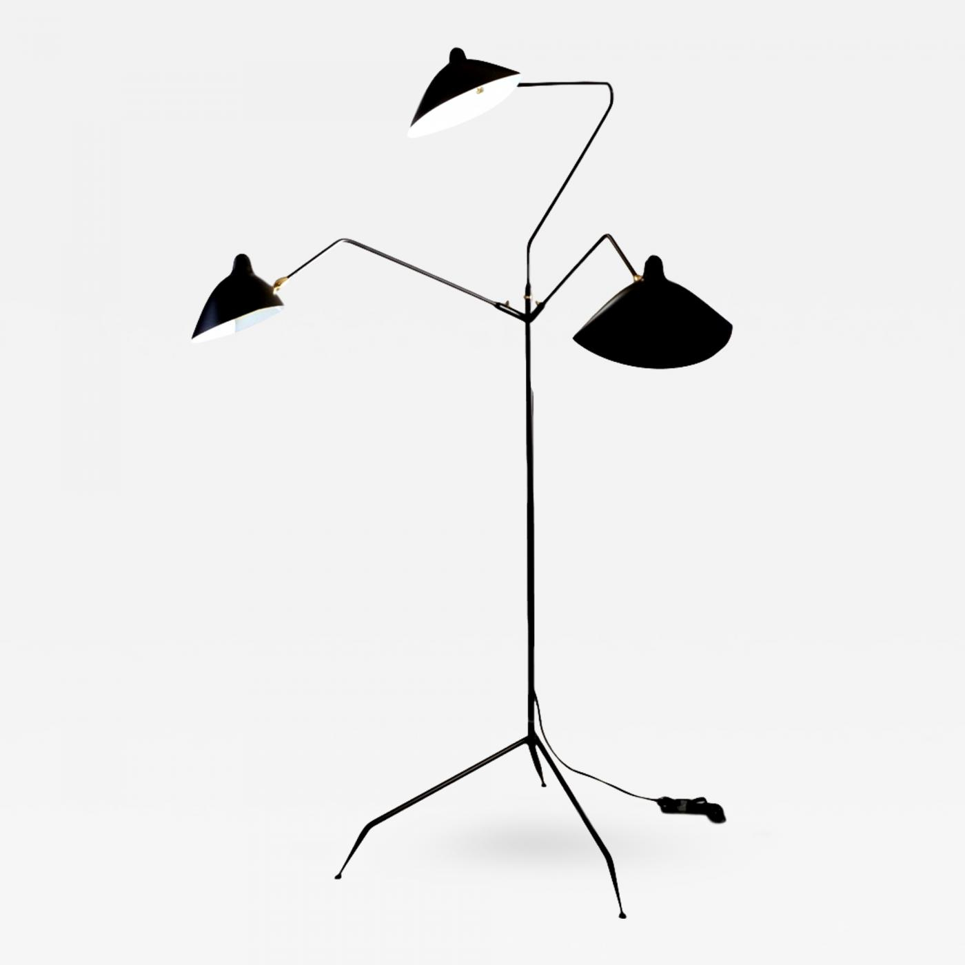Serge Mouille Usa Serge Mouille Black Or White 3 Arm Floor Lamp inside sizing 1400 X 1400