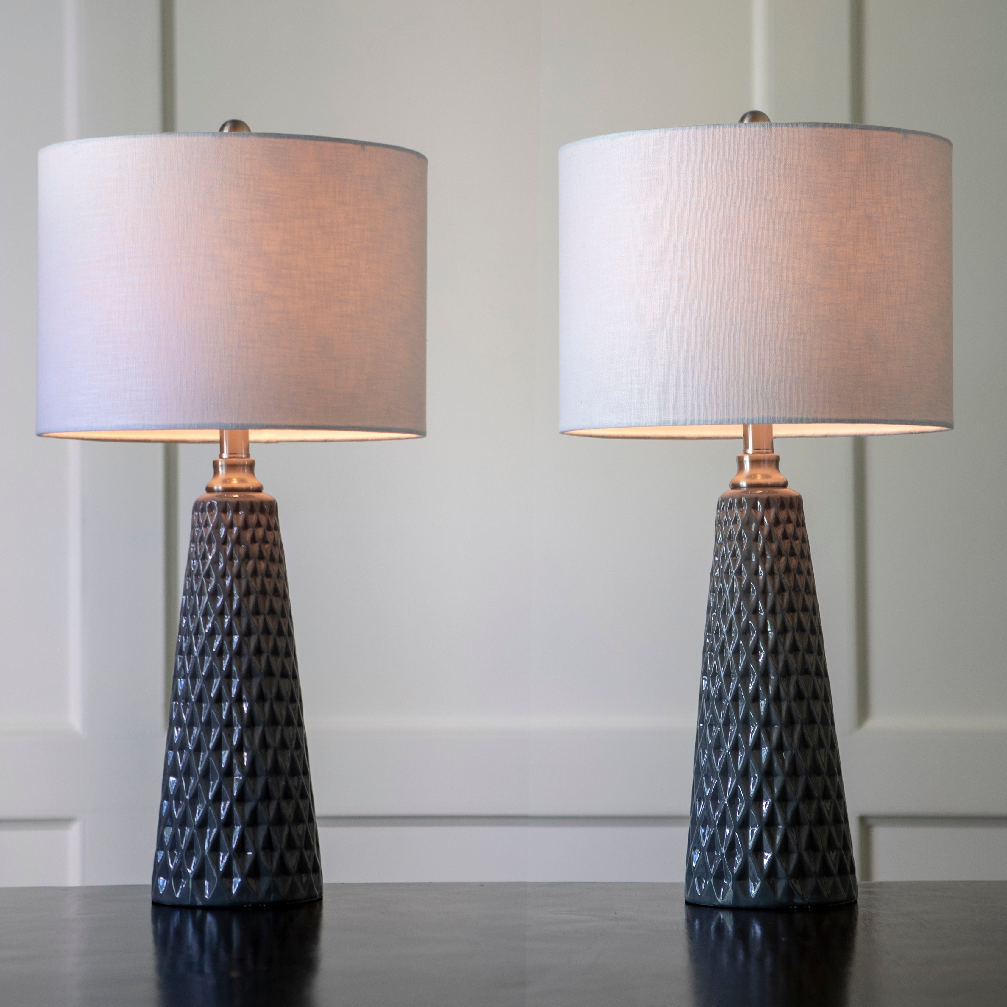 Set Of Two Jameson Textured Ceramic Table Lamps regarding proportions 3382 X 3382
