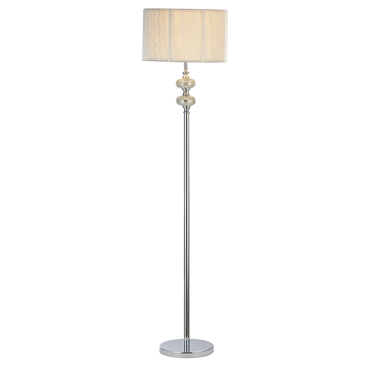 Silver Mosaic Base Floor Lamp With Silver String Shade throughout dimensions 1200 X 1200